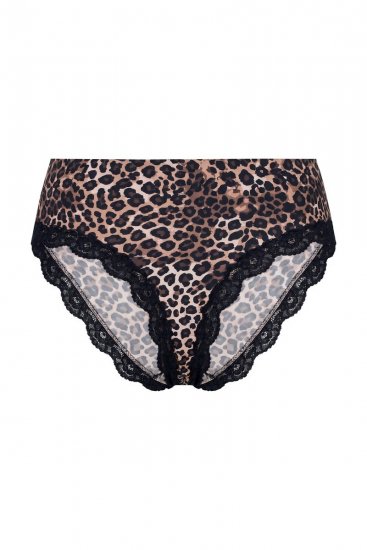 Ulla Popken 853106 Tangas com padrão animal Preto - Cuecas - 