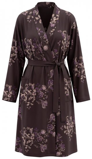 Ulla Popken 853204 Roupão floral Castanho - Robes & roupões - 