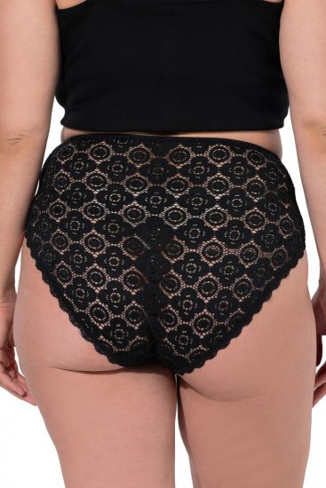 Ulla Popken 853495 Cuecas com flores pack de 3 Preto - Cuecas - 