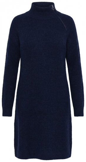 Ulla Popken 853504 Vestido de malha com gola alta Azul-marinho - Vestidos - Vestidos para todos os tamanhos