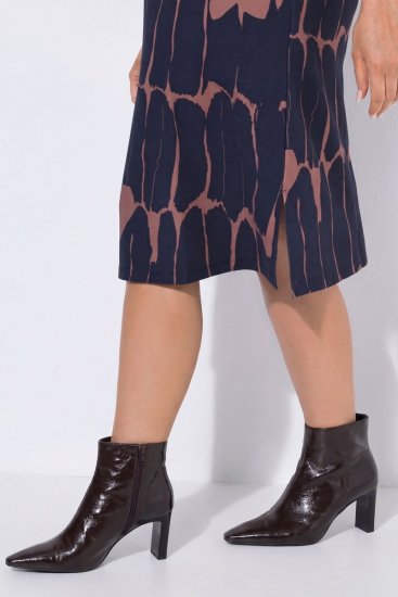 Ulla Popken 853590 Vestido de jersey estampado com manga 3/4 Azul-marinho - Vestidos - Vestidos para todos os tamanhos