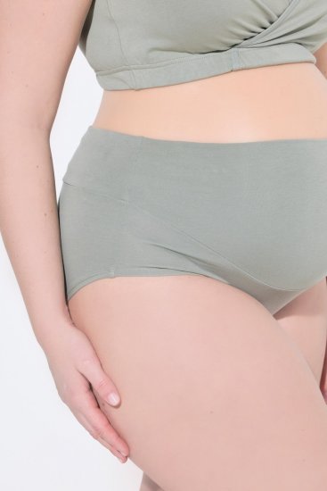 Ulla Popken 853611 Cuecas de grávida Verde acinzentado - Cuecas - 
