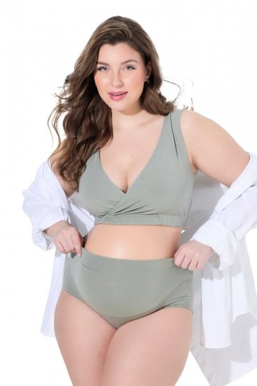 Ulla Popken 853611 Cuecas de grávida Verde acinzentado - Cuecas - 