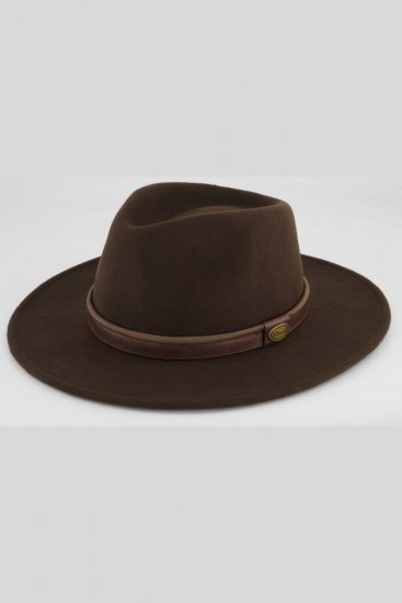 JP1880 853626 Chapéu de lã Castanho escuro - Chapéus - 