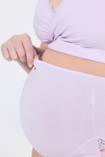 Ulla Popken 853640 Cuecas de grávida com renda Rosa velho - Cuecas - 