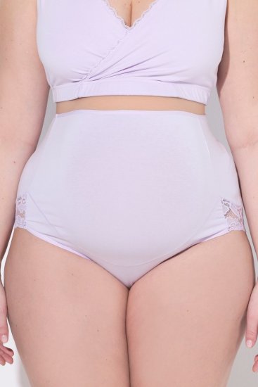 Ulla Popken 853640 Cuecas de grávida com renda Rosa velho - Cuecas - 