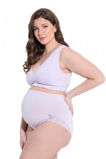 Ulla Popken 853640 Cuecas de grávida com renda Rosa velho - Cuecas - 