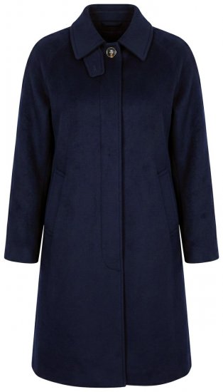 Ulla Popken 853646 Casaco de lã com gola de camisa Azul-marinho - Casacos - Casacos de Mulher em Tamanhos Grandes