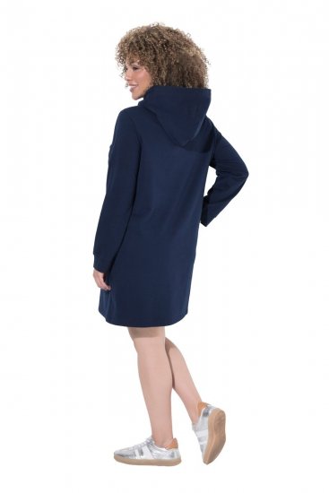 Ulla Popken 853652 Vestido de veludo com capuz Azul-marinho - Vestidos de noite - Vestidos de festa em tamanhos grandes