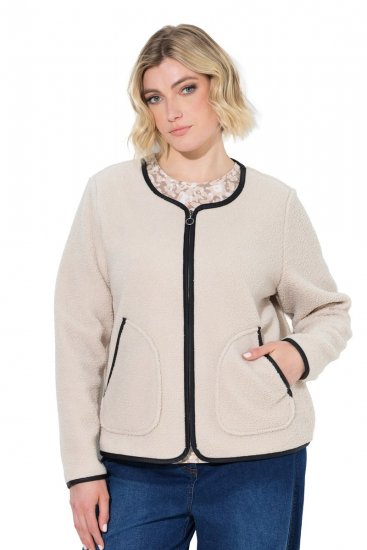 Ulla Popken 853685 Casaco teddy Champanhe - Jaquetas - Casacos plus size para mulher
