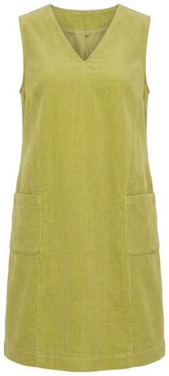 Ulla Popken 853697 Vestido de bombazina sem mangas com bolsos Verde claro - Vestidos de verão - Vestidos de verão plus size