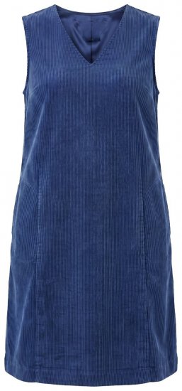 Ulla Popken 853697 Vestido de bombazina sem mangas com decote em V Azul-marinho - Vestidos de verão - Vestidos de verão plus size