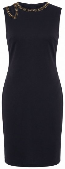 Ulla Popken 853766 Vestido justo sem mangas com strass Preto - Vestidos de verão - Vestidos de verão plus size