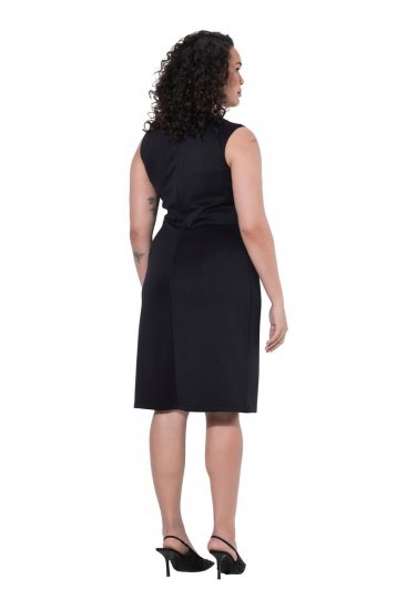 Ulla Popken 853766 Vestido justo sem mangas com strass Preto - Vestidos de verão - Vestidos de verão plus size