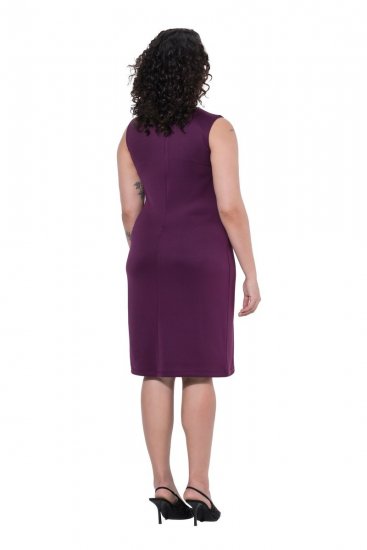 Ulla Popken 853766 Vestido justo com strass Ameixa - Vestidos de noite - Vestidos de festa em tamanhos grandes