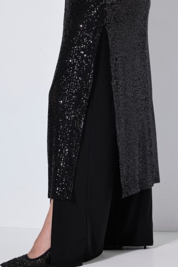 Ulla Popken 853770 Casaco de lantejoulas Preto - Jaquetas - Casacos plus size para mulher