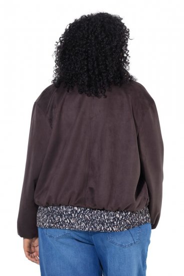 Ulla Popken 853792 Casaco de camurça sintética Castanho - Jaquetas - Casacos plus size para mulher