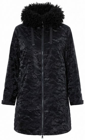 Ulla Popken 853831 Sobretudo técnico Preto - Casacos - Casacos de Mulher em Tamanhos Grandes