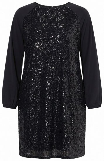 Ulla Popken 853871 Vestido de lantejoulas Preto - Vestidos de noite - Vestidos de festa em tamanhos grandes