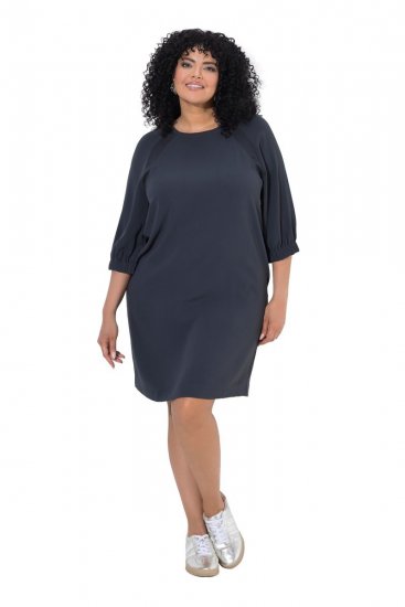 Ulla Popken 853946 Vestido com manga 3/4 Verde azeitona - Vestidos - Vestidos para todos os tamanhos