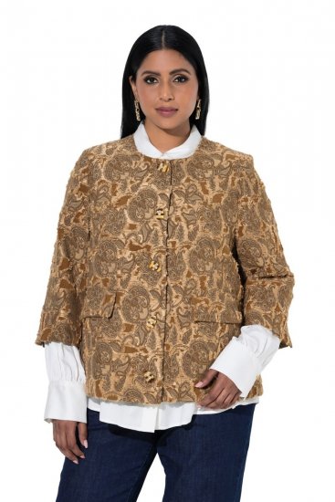 Ulla Popken 853996 Casaco Castanho claro - Jaquetas - Casacos plus size para mulher