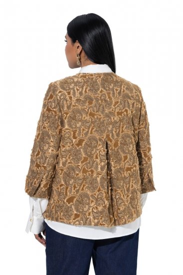 Ulla Popken 853996 Casaco Castanho claro - Jaquetas - Casacos plus size para mulher