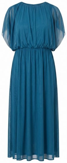Ulla Popken 854031 Vestido comprido sem mangas Petróleo - Vestidos maxi - Vestidos maxi plus size para mulher