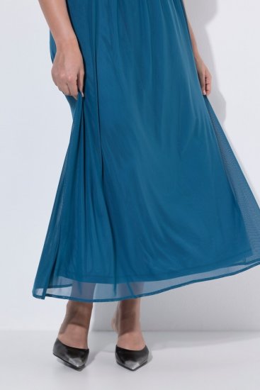 Ulla Popken 854031 Vestido comprido sem mangas Petróleo - Vestidos maxi - Vestidos maxi plus size para mulher