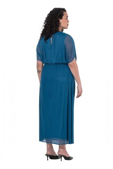 Ulla Popken 854031 Vestido comprido sem mangas Petróleo - Vestidos maxi - Vestidos maxi plus size para mulher