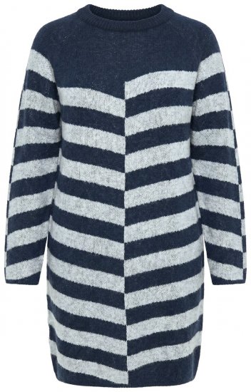 Ulla Popken 854095 Vestido de malha de manga comprida Azul-marinho - Vestidos - Vestidos para todos os tamanhos