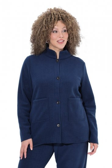 Ulla Popken 854200 Casaco polar Azul-marinho - Jaquetas - Casacos plus size para mulher