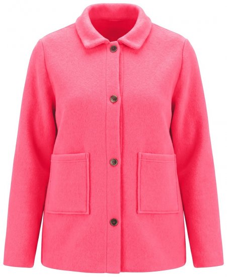 Ulla Popken 854200 Casaco polar Rosa - Jaquetas - Casacos plus size para mulher