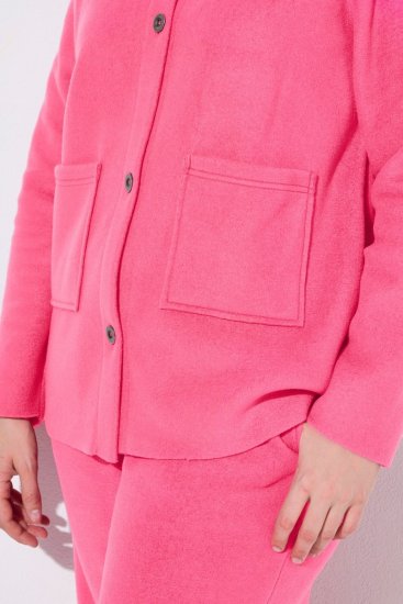 Ulla Popken 854200 Casaco polar Rosa - Jaquetas - Casacos plus size para mulher