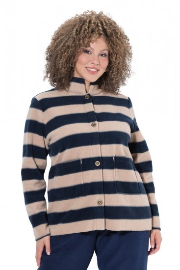 Ulla Popken 854366 Casaco polar Castanho claro - Jaquetas - Casacos plus size para mulher