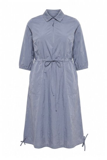 Ulla Popken 854413 Vestido midi com cordão Cinzento - Vestidos midi - Vestidos Midi Tamanhos Grandes