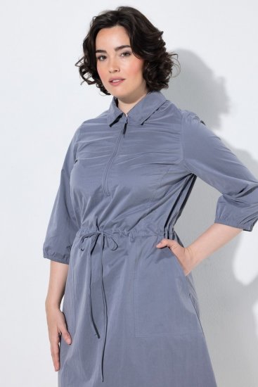 Ulla Popken 854413 Vestido midi com cordão Cinzento - Vestidos midi - Vestidos Midi Tamanhos Grandes