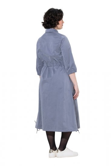 Ulla Popken 854413 Vestido midi com cordão Cinzento - Vestidos midi - Vestidos Midi Tamanhos Grandes
