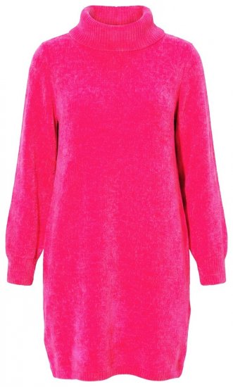 Ulla Popken 854602 Vestido de malha de manga comprida com gola alta Rosa - Vestidos - Vestidos para todos os tamanhos