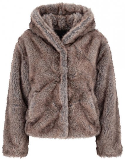 Ulla Popken 854617 Casaco de pelo sintético Bege - Jaquetas - Casacos plus size para mulher