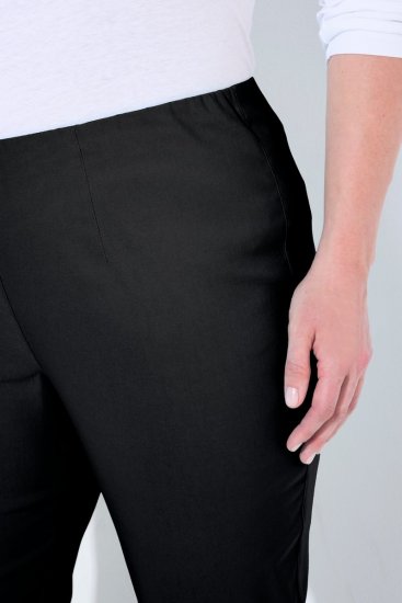 Ulla Popken 854910 Calças stretch quentes com cós elástico Preto - Calças de tecido - Calças Largas Femininas Plus Size