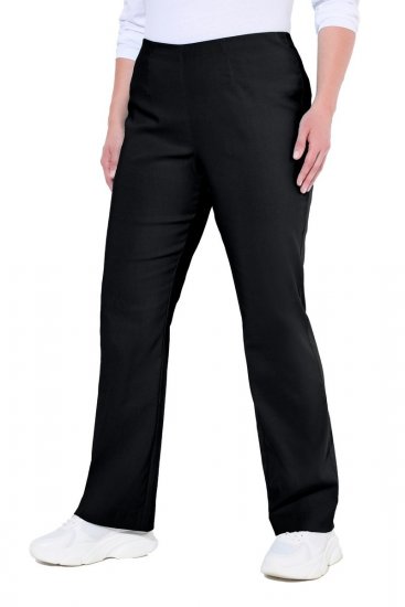 Ulla Popken 854910 Calças stretch quentes com cós elástico Preto - Calças de tecido - Calças Largas Femininas Plus Size