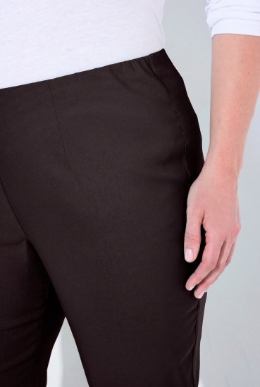 Ulla Popken 854910 Calças stretch quentes com cós elástico Castanho mogno - Calças de tecido - Calças Largas Femininas Plus Size