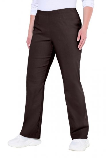 Ulla Popken 854910 Calças stretch quentes com cós elástico Castanho mogno - Calças de tecido - Calças Largas Femininas Plus Size