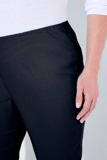 Ulla Popken 854910 Calças stretch quentes com cós elástico Azul-marinho - Calças de tecido - Calças Largas Femininas Plus Size