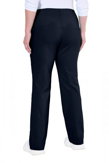 Ulla Popken 854910 Calças stretch quentes com cós elástico Azul-marinho - Calças de tecido - Calças Largas Femininas Plus Size
