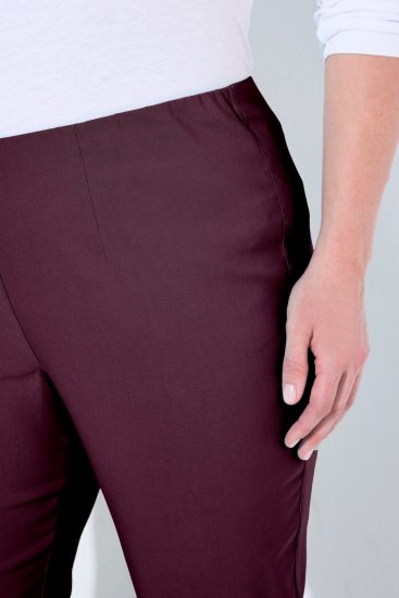 Ulla Popken 854910 Calças stretch quentes com cós elástico Beringela - Calças de tecido - Calças Largas Femininas Plus Size