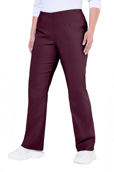 Ulla Popken 854910 Calças stretch quentes com cós elástico Beringela - Calças de tecido - Calças Largas Femininas Plus Size