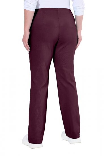 Ulla Popken 854910 Calças stretch quentes com cós elástico Beringela - Calças de tecido - Calças Largas Femininas Plus Size