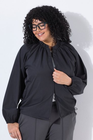 Ulla Popken 854962 Blusão bomber Verde azeitona - Jaquetas - Casacos plus size para mulher