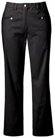 Ulla Popken 854987 Calças stretch quentes com cós confortável Preto - Calças de tecido - Calças Largas Femininas Plus Size